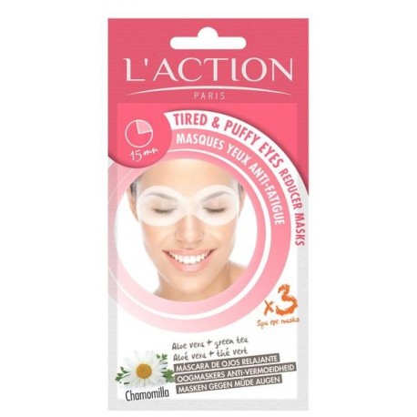 TIRED AND PUFFY EYES REDUCER MASKS, PARCHES OJOS CANSADOS (x 3)